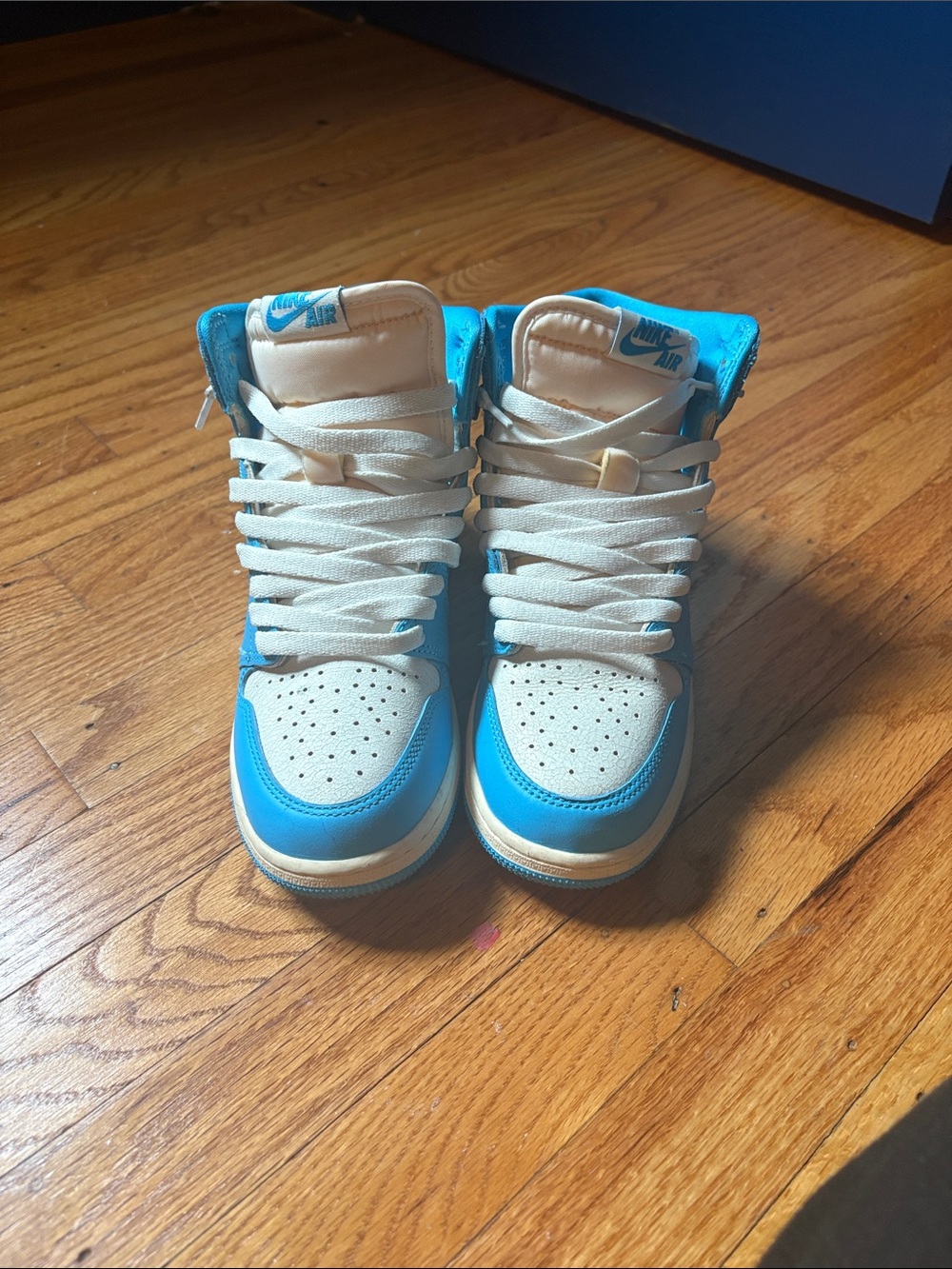 Nike Kids' High-Top Sneakers in White and Blue